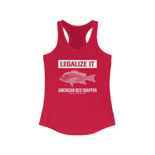 Load image into Gallery viewer, Legalize It American Red Snapper Official Credit Card Captain Women&#39;s Racerback Tank
