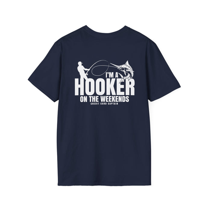 I'm a Hooker on the Weekends Marlin Design Funny Credit Card Captain Softstyle T-Shirt