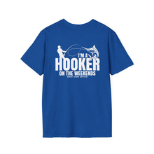 Load image into Gallery viewer, I&#39;m a Hooker on the Weekends Marlin Design Funny Credit Card Captain Softstyle T-Shirt
