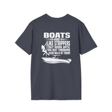 Load image into Gallery viewer, Boats Are Like Strippers Funny Official Credit Card Captain- T-Top Design Softstyle T-Shirt
