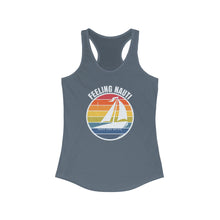 Load image into Gallery viewer, Feeling Nauti Sailboat Official Credit Card Captain Women&#39;s Racerback Tank
