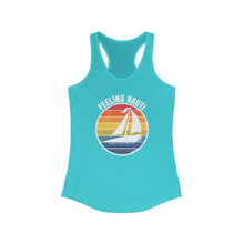 Load image into Gallery viewer, Feeling Nauti Sailboat Official Credit Card Captain Women&#39;s Racerback Tank
