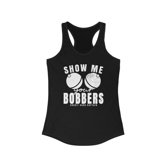 Show Me Your Bobbers Official Credit Card Captain Funny Women's Racerback Tank