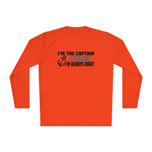 Load image into Gallery viewer, I&#39;m the Captain, I&#39;m Always Right Funny Official Credit Card Captain Long Sleeve Tee
