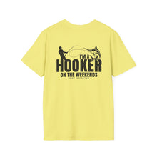 Load image into Gallery viewer, I&#39;m a Hooker on the Weekends Marlin Design Funny Credit Card Captain Softstyle T-Shirt
