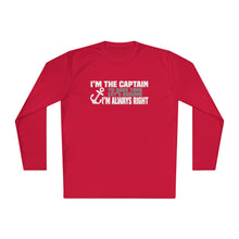 Load image into Gallery viewer, I&#39;m the Captain, I&#39;m Always Right Funny Official Credit Card Captain Long Sleeve Tee
