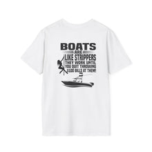 Load image into Gallery viewer, Boats Are Like Strippers Funny Official Credit Card Captain- Center Console Design with Rigging Softstyle T-Shirt
