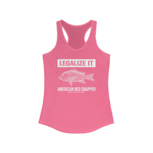 Load image into Gallery viewer, Legalize It American Red Snapper Official Credit Card Captain Women&#39;s Racerback Tank
