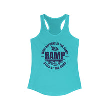 Load image into Gallery viewer, What Happens at the Ramp Stays at the Ramp Official CCC Funny Women&#39;s Ideal Racerback Tank
