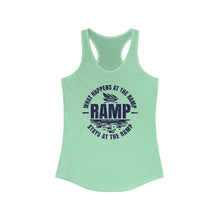 Load image into Gallery viewer, What Happens at the Ramp Stays at the Ramp Official CCC Funny Women&#39;s Ideal Racerback Tank
