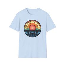 Load image into Gallery viewer, Sunset Under The Bridge Pontoon Dispensor Official Credit Card Captain Softstyle T-Shirt
