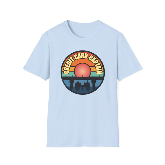 Sunset Under The Bridge Pontoon Dispensor Official Credit Card Captain Softstyle T-Shirt