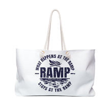 Load image into Gallery viewer, What Happens at the Ramp Stays at the Ramp Official CCC Funny Weekender Bag
