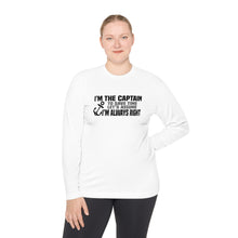 Load image into Gallery viewer, I&#39;m the Captain, I&#39;m Always Right Funny Official Credit Card Captain Long Sleeve Tee
