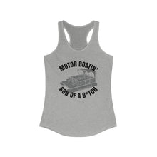 Load image into Gallery viewer, Motor Boatin&#39; Son of a B*tch Funny Credit Card Captain Women&#39;s Racerback Tank
