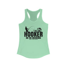 Load image into Gallery viewer, I&#39;m a Hooker on the Weekends Bass Design Funny Credit Card Captain Women&#39;s Racerback Tanktop
