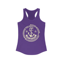 Load image into Gallery viewer, Credit Card Captain Official Broken Anchor Logo Women&#39;s Racerback Tank
