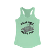 Load image into Gallery viewer, Motor Boatin&#39; Son of a B*tch Funny Credit Card Captain Women&#39;s Racerback Tank
