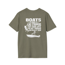 Load image into Gallery viewer, Boats Are Like Strippers Funny Official Credit Card Captain- Center Console Design with Rigging Softstyle T-Shirt
