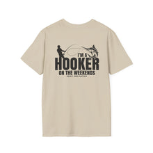 Load image into Gallery viewer, I&#39;m a Hooker on the Weekends Marlin Design Funny Credit Card Captain Softstyle T-Shirt
