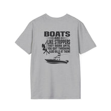 Load image into Gallery viewer, Boats Are Like Strippers Funny Official Credit Card Captain- Center Console Design with Rigging Softstyle T-Shirt
