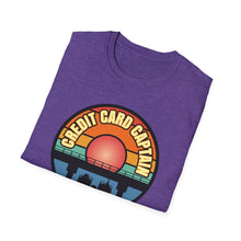 Load image into Gallery viewer, Sunset Under The Bridge Pontoon Dispensor Official Credit Card Captain Softstyle T-Shirt
