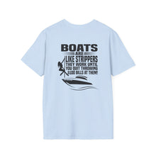 Load image into Gallery viewer, Boats Are Like Strippers Funny Official Credit Card Captain Softstyle T-Shirt
