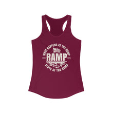 Load image into Gallery viewer, What Happens at the Ramp Stays at the Ramp Official CCC Funny Women&#39;s Ideal Racerback Tank
