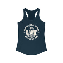 Load image into Gallery viewer, What Happens at the Ramp Stays at the Ramp Official CCC Funny Women&#39;s Ideal Racerback Tank
