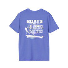 Load image into Gallery viewer, Boats Are Like Strippers Funny Official Credit Card Captain- T-Top Design Softstyle T-Shirt
