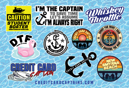 10 pack Water Bottle Sticker Bundle - Credit Card Captain Stickers