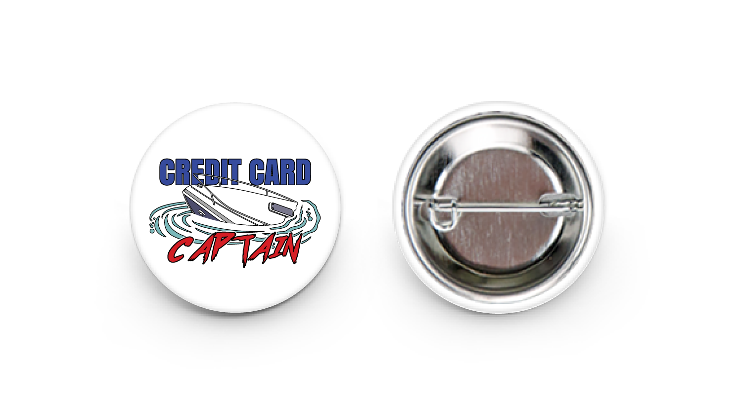Collectible Button for Kids Backpacks and Shirts Credit Card Captain Merch